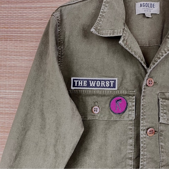 AGOLDE PREMIUM x REVOLVE Stella Utility Shirt Jacket Military In Paradise XS - Picture 5 of 13